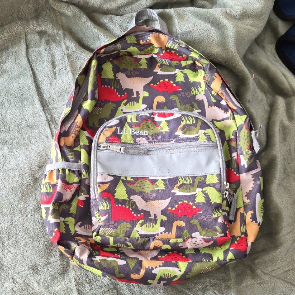 L.L. Bean Junior Kids Backpack with Dinosaur Print